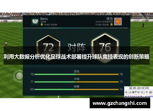 利用大数据分析优化足球战术部署提升球队竞技表现的创新策略